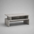 Table basse rectangulaire en panneaux de particules gris béton avec niche ouverte, 100 × 50 × 50 cm