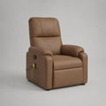 Fauteuil relax électrique inclinable 1 place en cuir synthétique marron, 76 × 90 × 102 cm