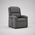 Fauteuil relax manuel inclinable en tissu gris foncé avec repose-pieds et dossier haut, 92 × 93 × 105 cm